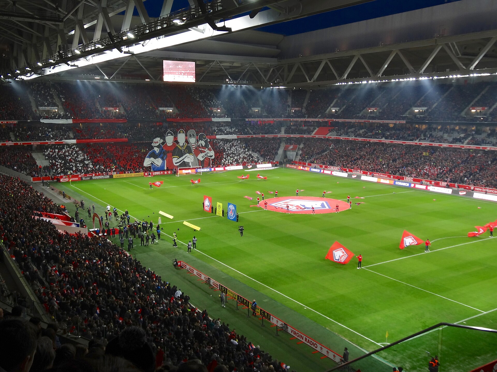 Le stade Pierre-Mauroy de Lille, pendant une rencontre de Ligue 1.